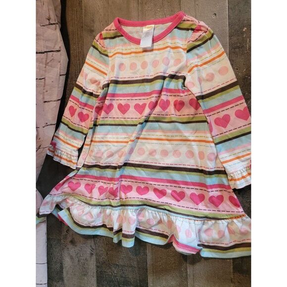 Gymboree youth 2T heart striped dress polka dot line - Picture 2 of 4